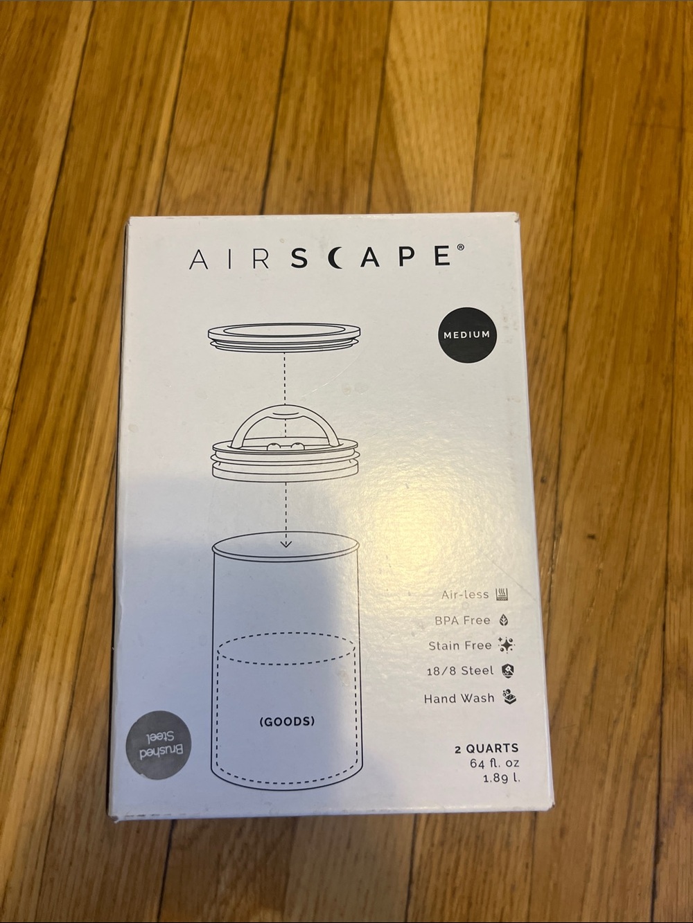 Airscape coffee/dry goods canister. New in Box.